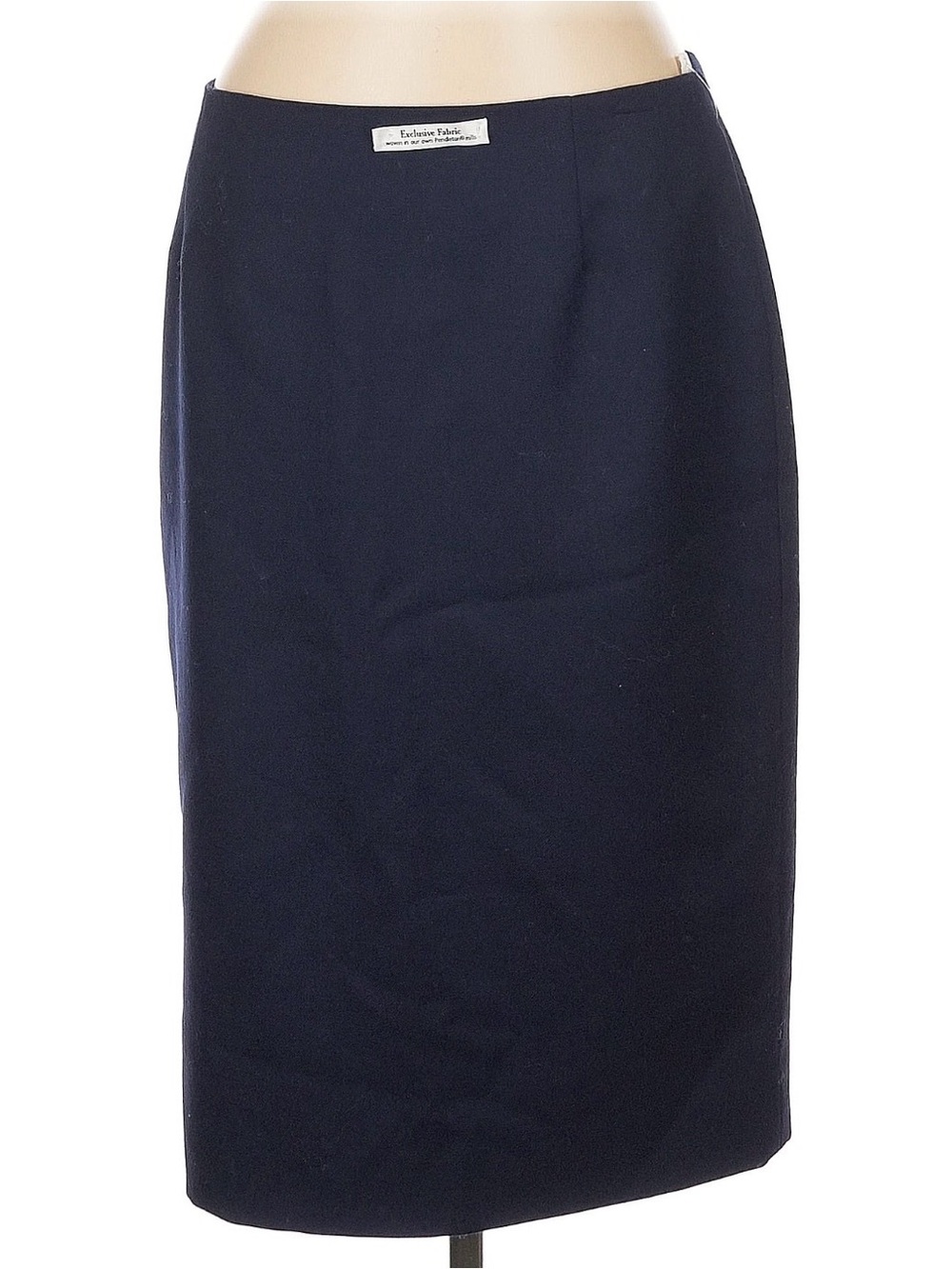 Vintage Wool Pendleton Navy Pencil Skirt - Classic Tailored Quality Basic - Picture 2 of 5